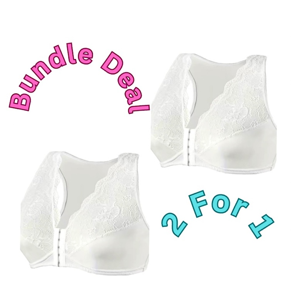 Plus Size 4X Floral Lacey Buckle Front Seamless Bra, Brand New